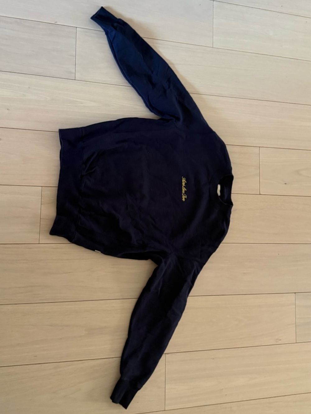 Aime Leon Dore Navy Sweatshirt with Gold Script Tag